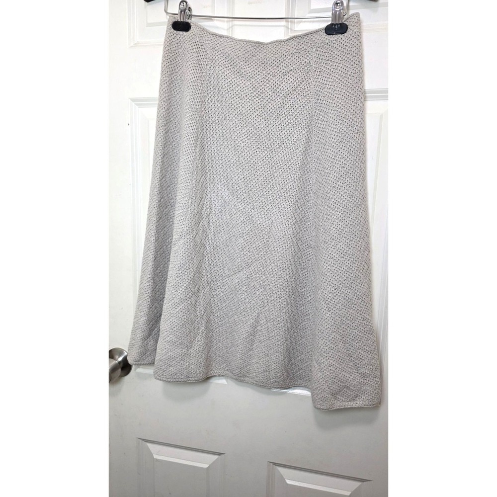 Gray Knit A-Line Crochet Preppy Skirt Women's Career Formal Festival Wear Size M
